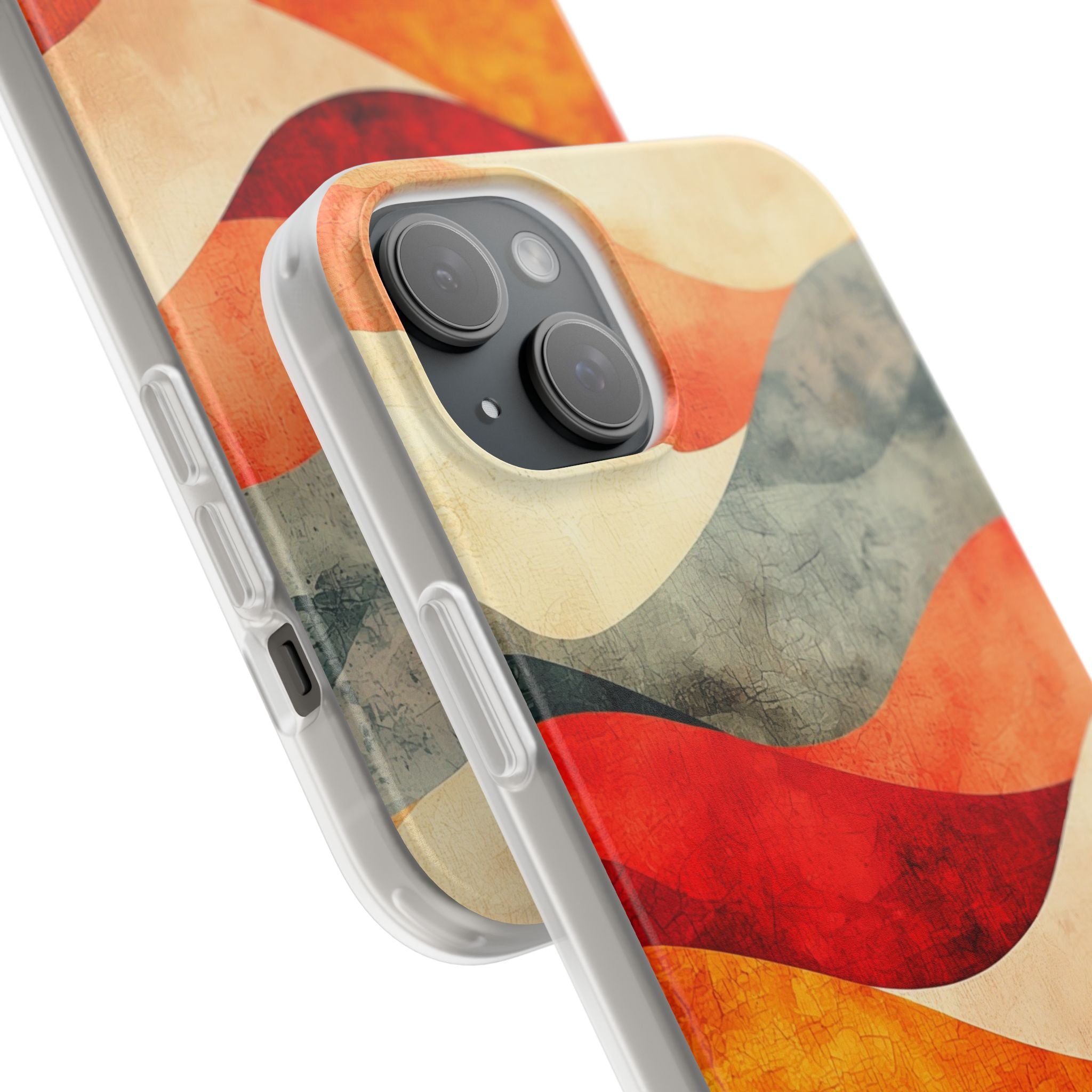 Cracked Wave Sunset iPhone 15 Plus Case - Soft