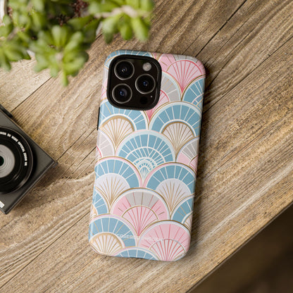 Art Deco Pastel Fan Pattern - Tough iPhone 16 Phone Case