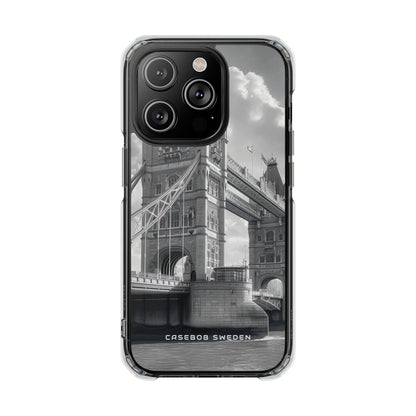 Tower Bridge Monochrome Architecture Study iPhone 14 - Clear Impact Phone Case