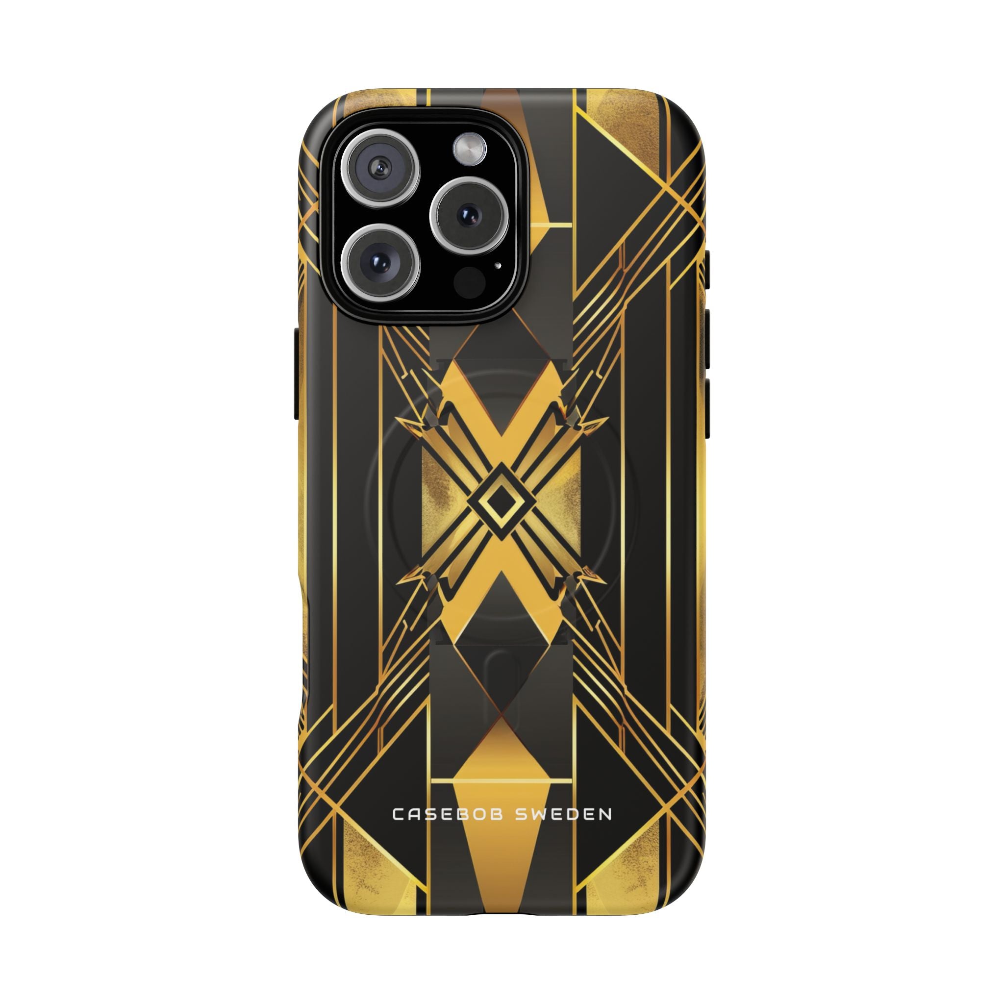 Golden Geometric Elegance iPhone 16 | Tough+ Phone Case