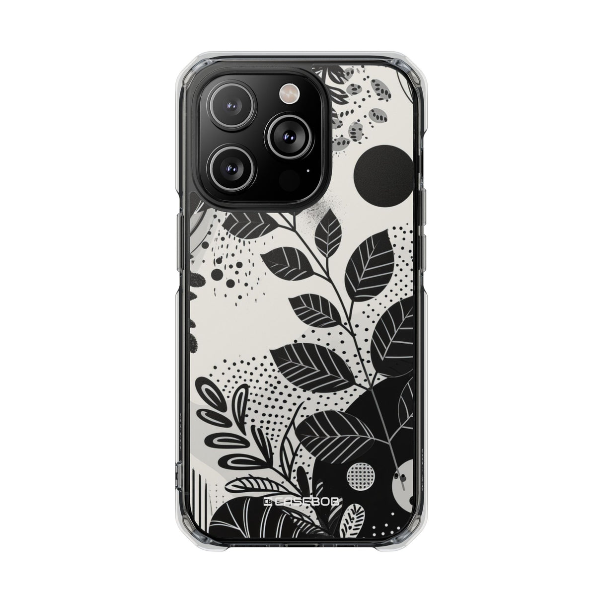 Botanische Abstraktion – Handyhülle für iPhone (Clear Impact – Magnetisch)