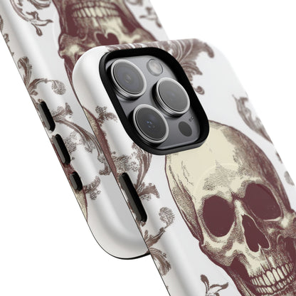 Gothic Skulls and Ornate Foliage iPhone 15 | Tough+ Phone Case