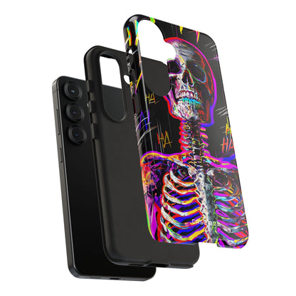 Neon Skeleton Laugh Samsung S25 Case - Tough