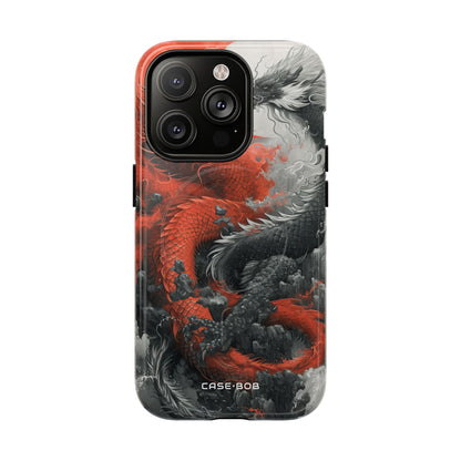 Twin Dragons Crimson iPhone 14 Pro Case - Tough+
