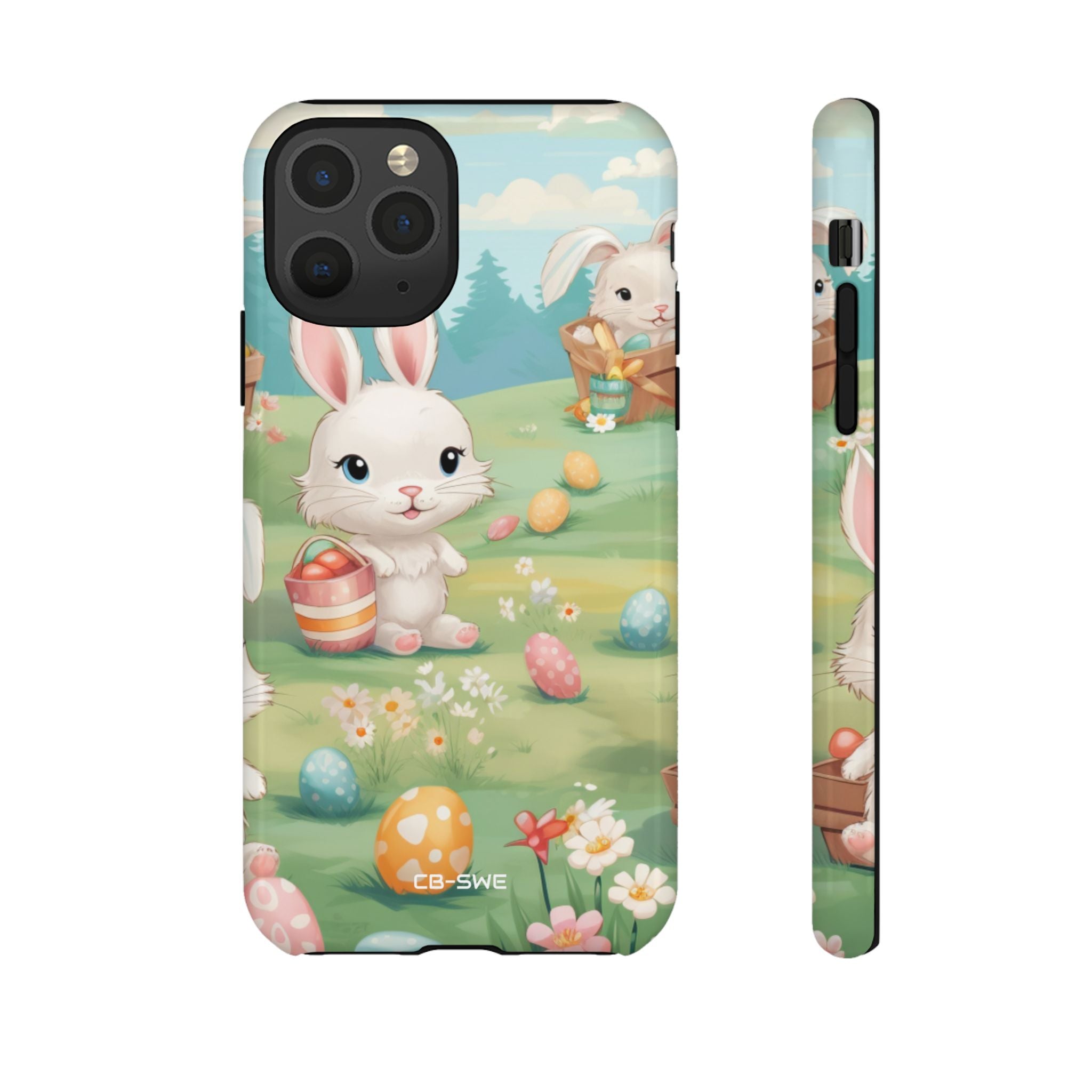 Bunnies Hunt Eggs - iPhone Case