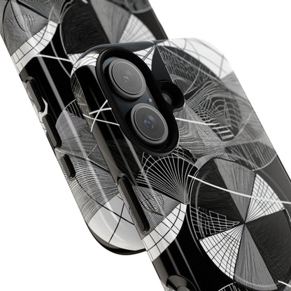 Monochrome Circle Maze iPhone 16 - Tough+