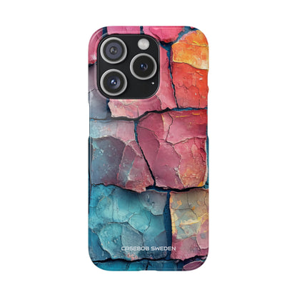 Cracked Earth Mosaic - Slim iPhone 15 Phone Case