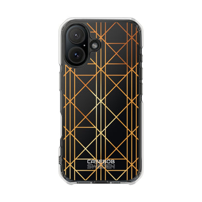 Golden Geometric Elegance iPhone 16 - Impact Clear+