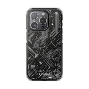 Cyber ​​Circuitry Art - Handyhülle für iPhone (Clear Impact - Magnetisch)