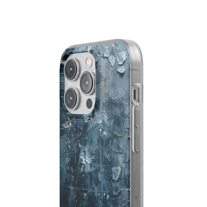 Weathered Blue Tapestry with Cracked Layers iPhone 14 - Flexi Phone Case