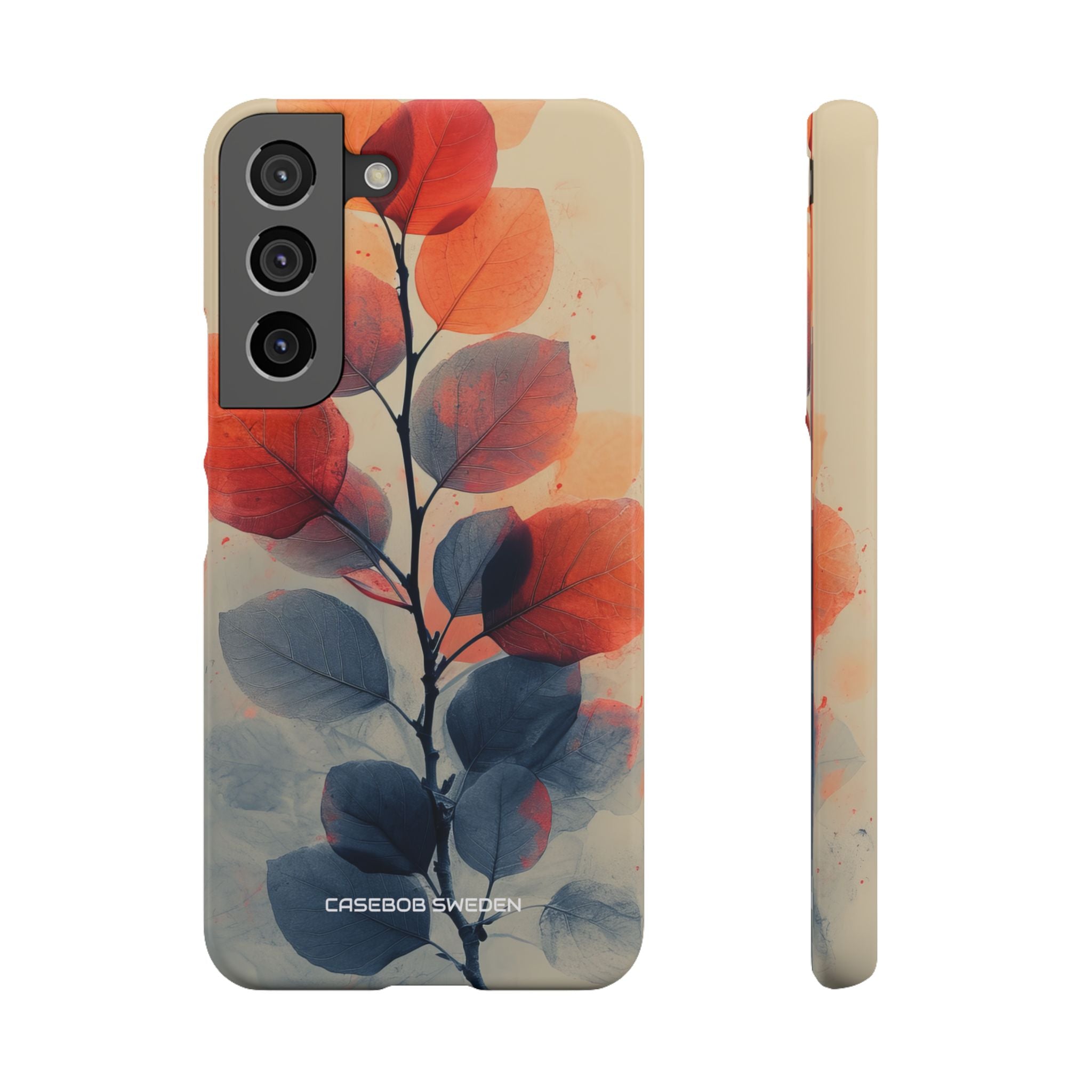 Orange Gray Leaves - Slim Samsung S22 Phone Case