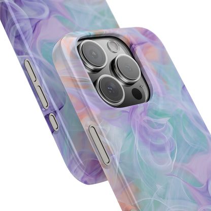 Purple Peach Whirl - Slim iPhone 16 Phone Case