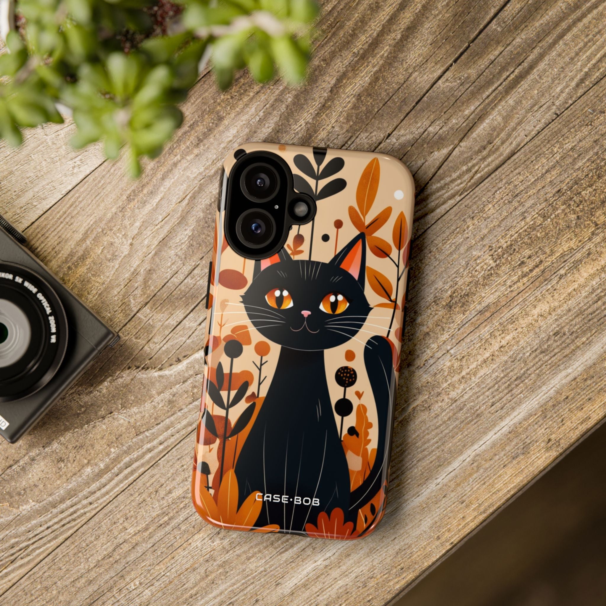 Black Cat Glow iPhone 16 Pro Case - Tough