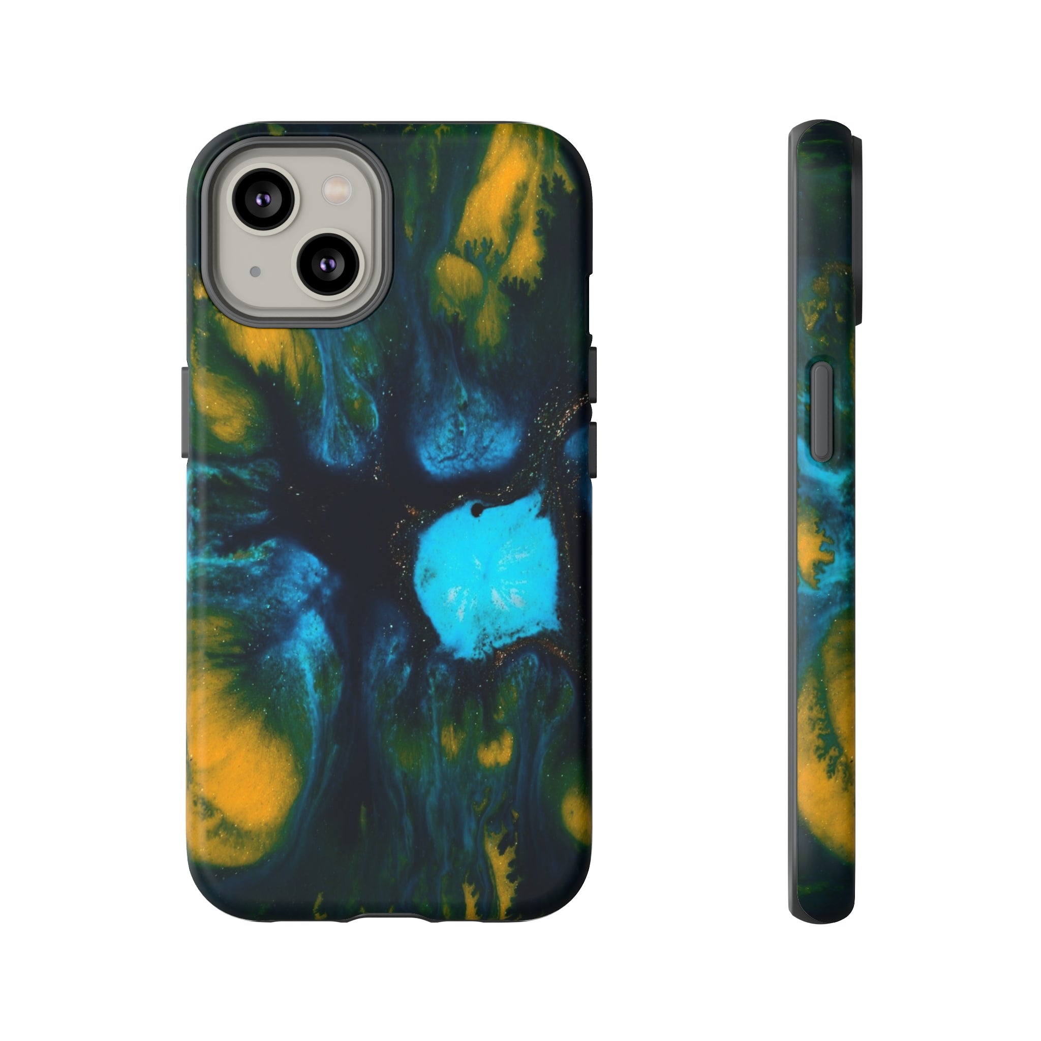 Blue Flower Ink Art iPhone Case (Protective) iPhone 14 Matte Phone Case