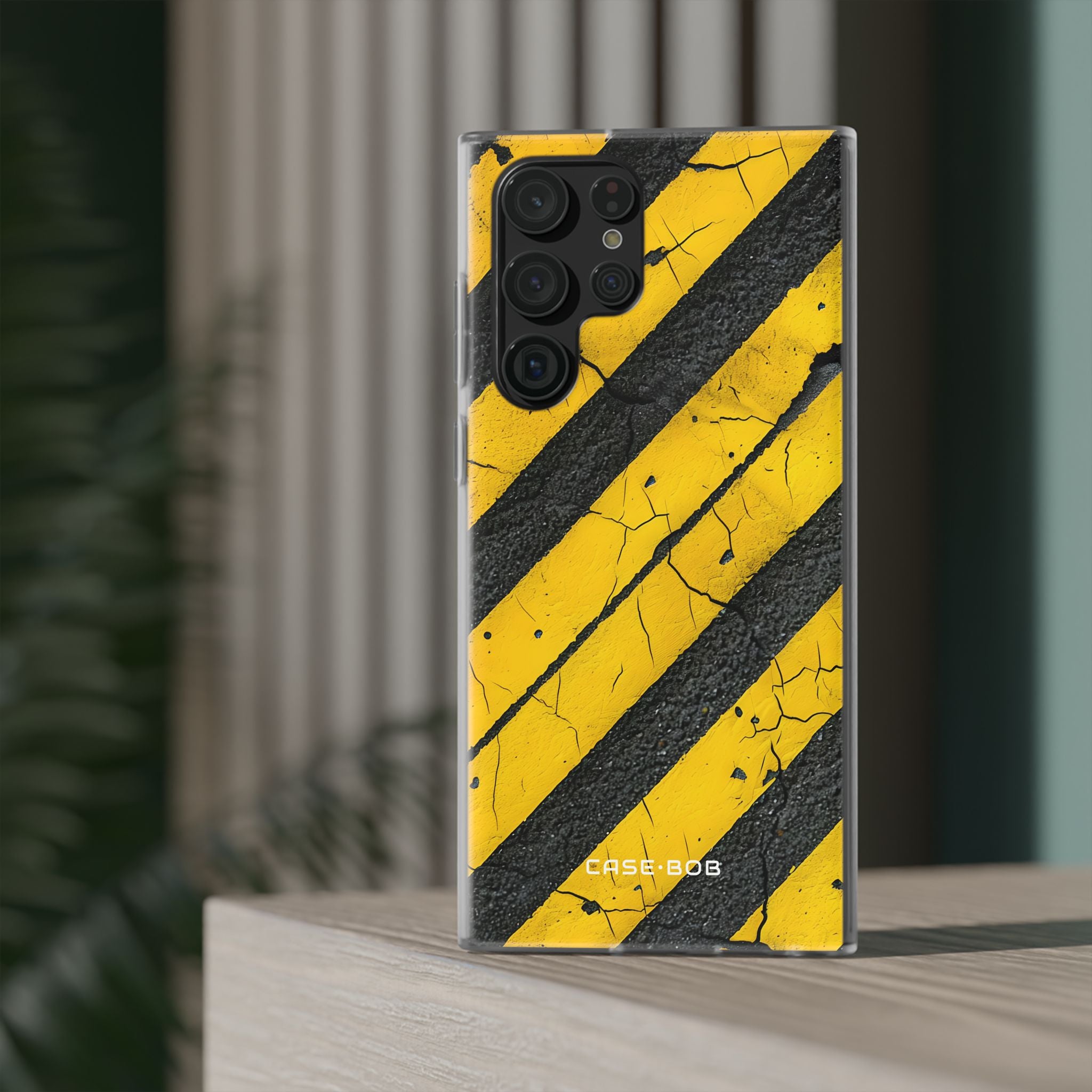 Yellow Stripe Distress Samsung S22 Ultra Case - Soft