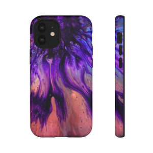 Purple Flow Ink Art iPhone Case (Protective) iPhone 12 Mini Glossy Phone Case