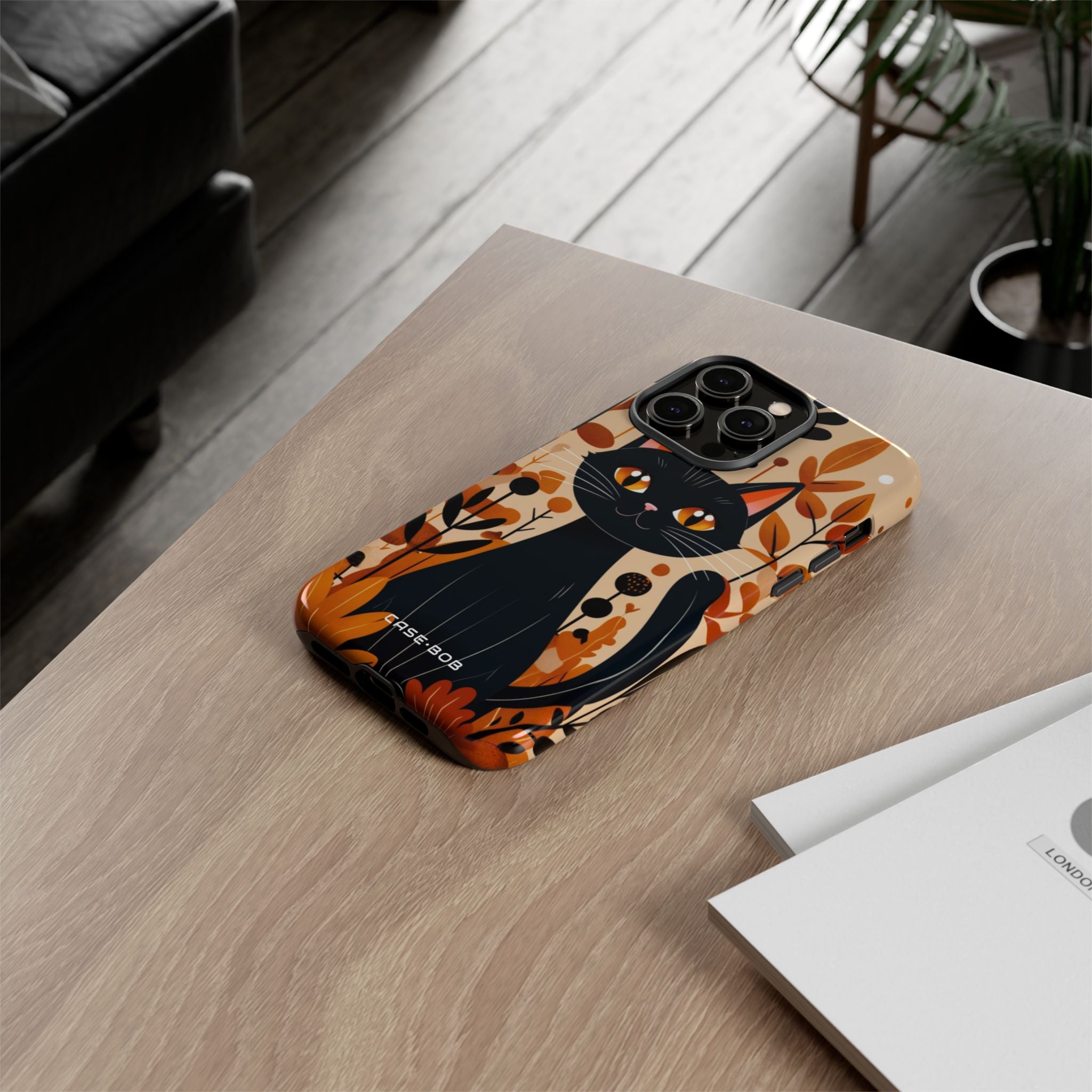 Black Cat Glow iPhone 14 Pro Max Case - Tough