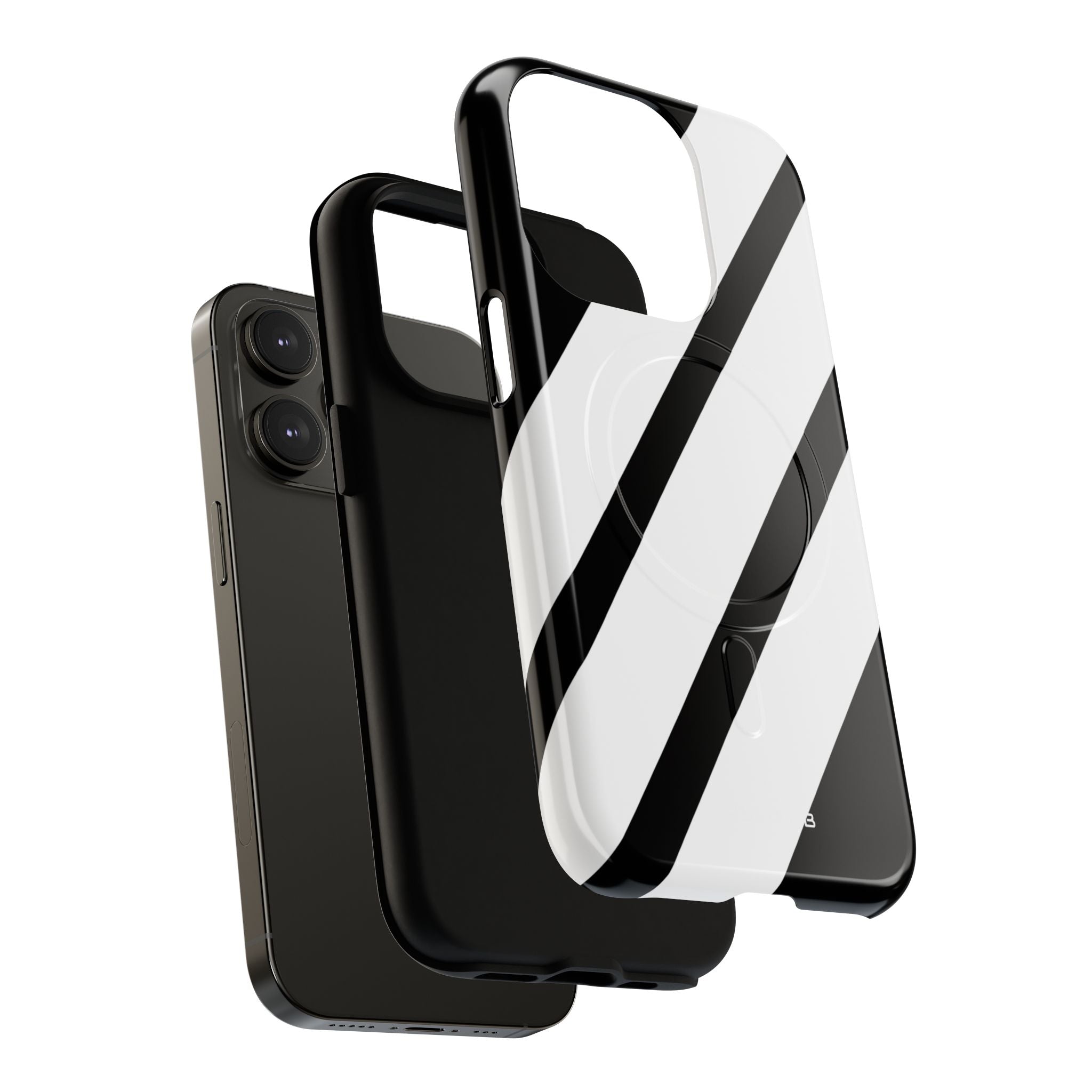 Diagonal Bands Noir iPhone 14 Pro Case - Tough+