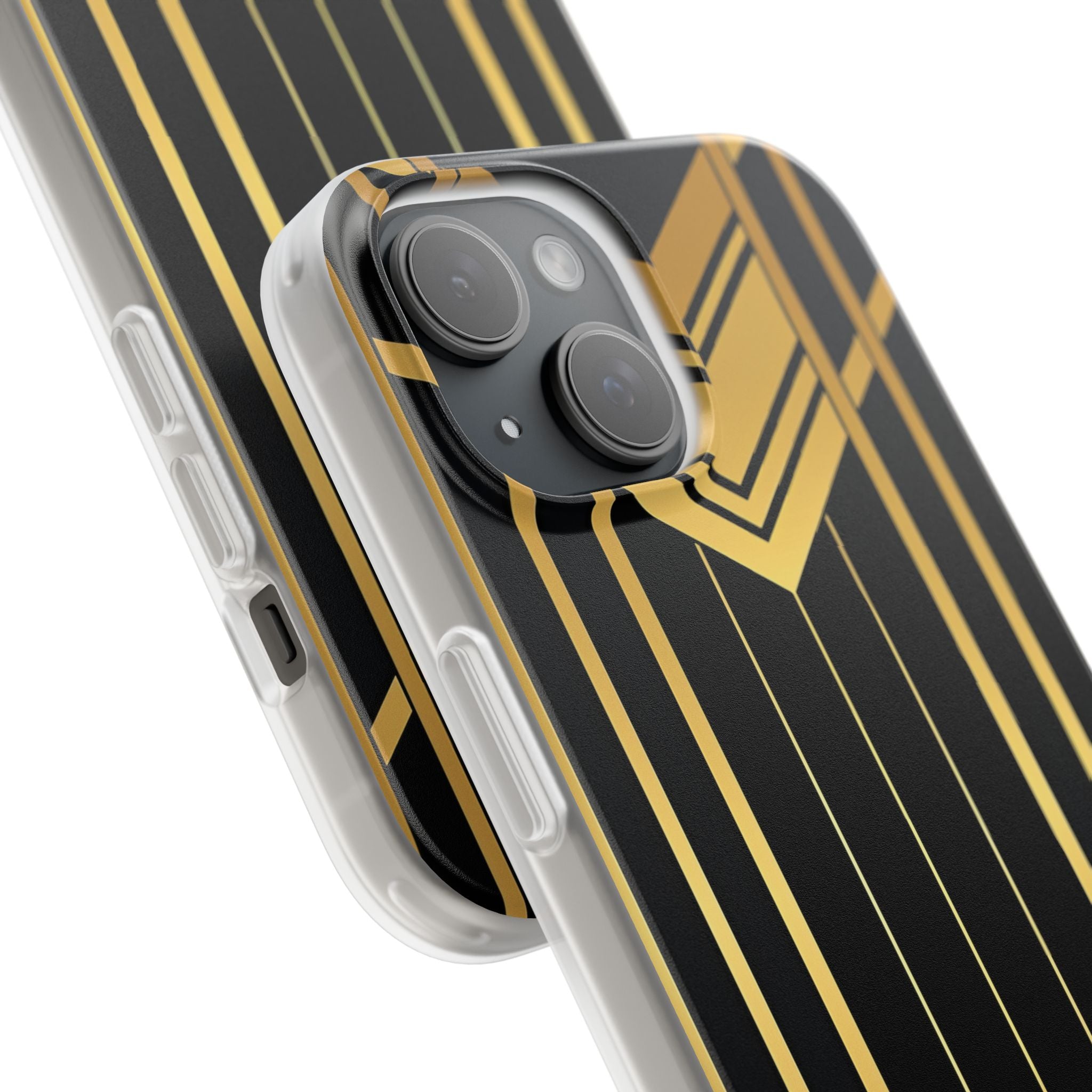 "Golden Art Deco Symmetry in Geometric Elegance" iPhone 15 - Flexi Phone Case