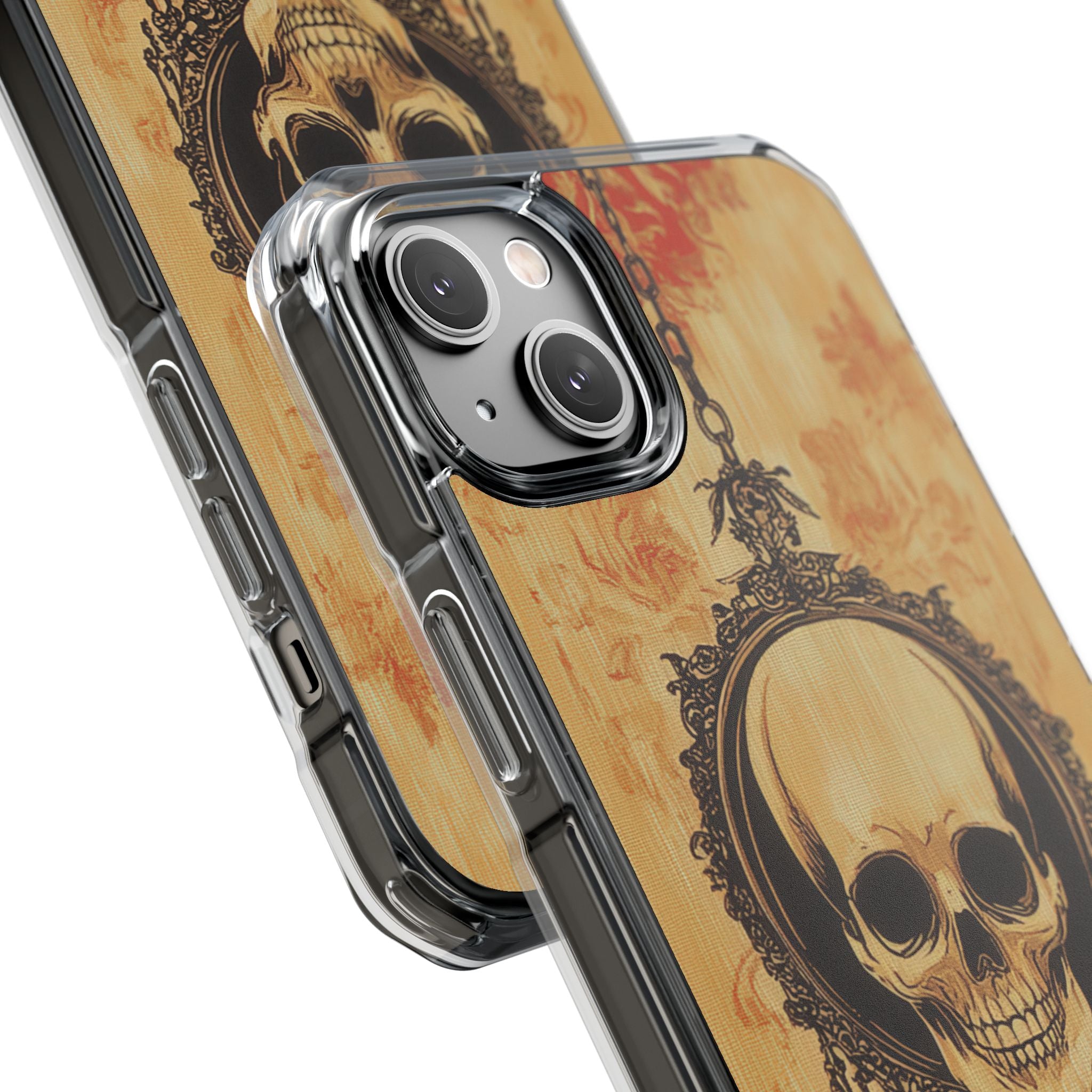 Gothic Skull Elegance iPhone 14 - Clear Impact Phone Case