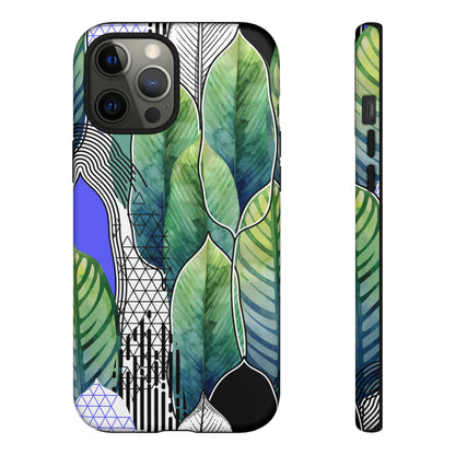 Watercolor Green Leafs - Protective Phone Case