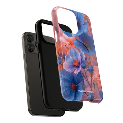 Blue Peach Blossoms - Tough + MagSafe® iPhone 14 Phone Case