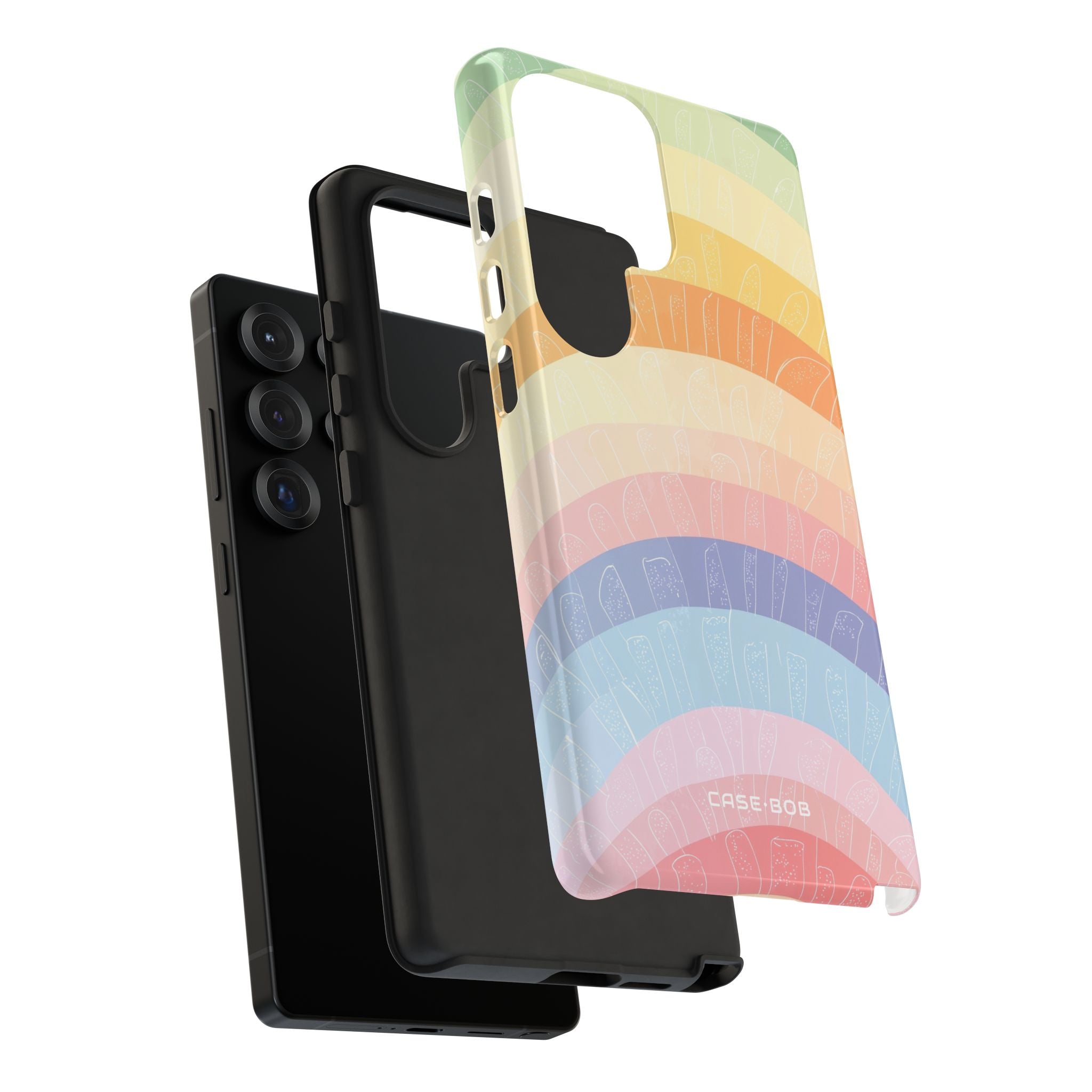 Pastel Rainbow Bands Samsung S25 Ultra Case - Tough