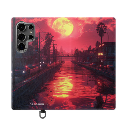 Yellow Moon Reflection - Samsung S24 Ultra Case - Wallet