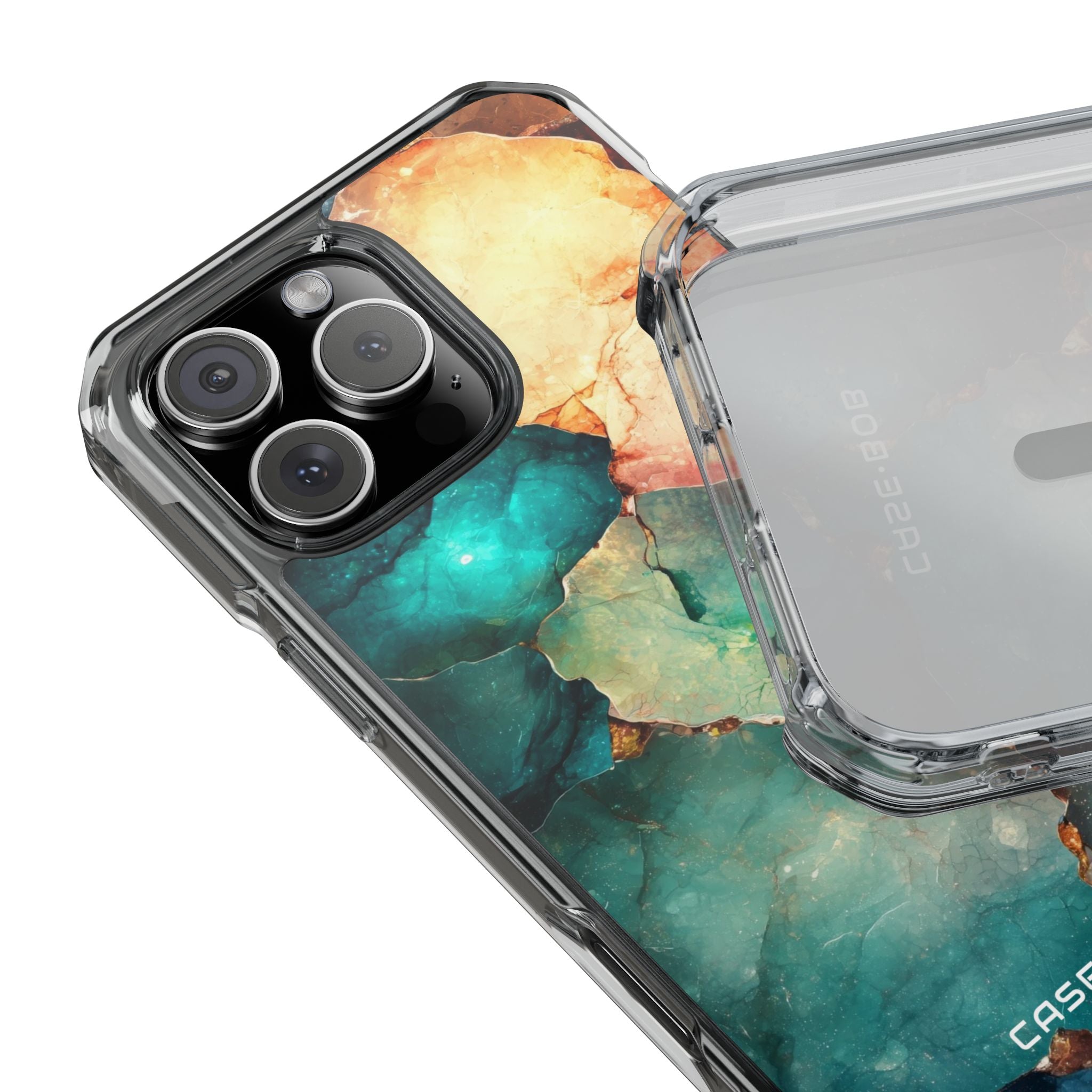 Teal Mosaic Veins iPhone 16 Pro Max Case - Impact