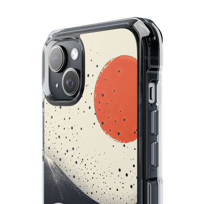 Red Sun Over Flowing Horizons iPhone 15 - Clear Impact Phone Case