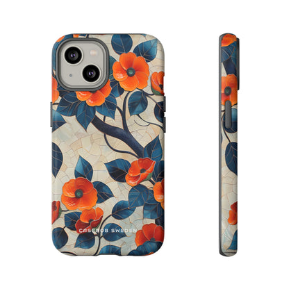 Orange Blossoms Mosaic Harmony iPhone 14 - Tough Phone Case