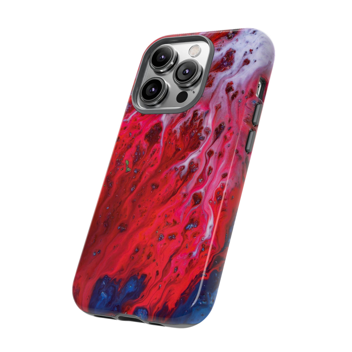 Bright Red Ink Art iPhone Case (Protective) Phone Case