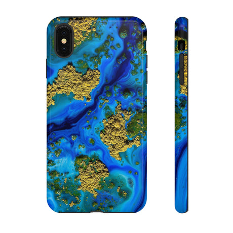 Blue Clear Ocean Ink Art iPhone Case (Protective) iPhone XS MAX Glossy Phone Case