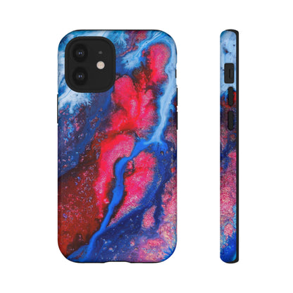 Red n Blue Ink Art iPhone Case (Protective) iPhone 12 Mini Glossy Phone Case