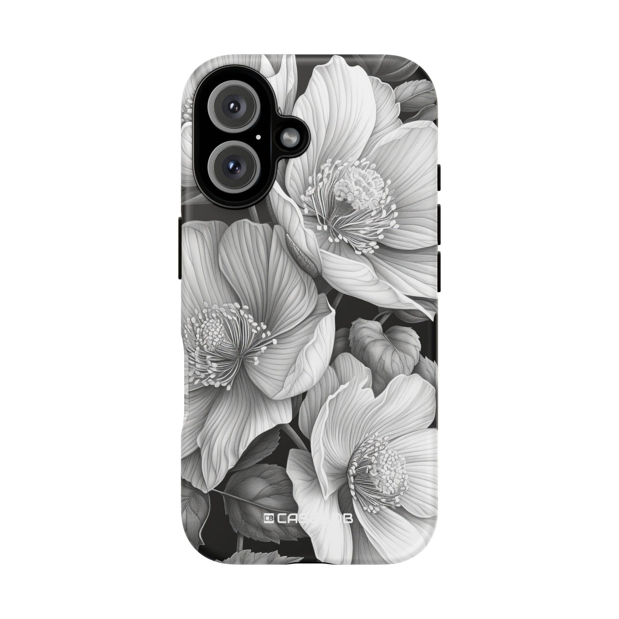 Elegant Monochrome Floral Art - for iPhone 16