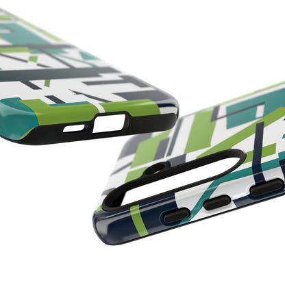 Green Geometry Glide Samsung S24 - Tough Phone Case