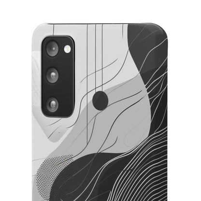 Fluid Rhythms: Monochrome Line Flow Samsung S20 - Slim Phone Case