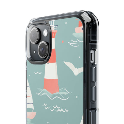 Lighthouse Nautical Charm - Clear Impact iPhone 15 Phone Case