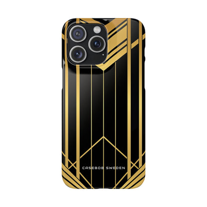 "Golden Art Deco Symmetry in Geometric Elegance" iPhone 15 - Slim Phone Case