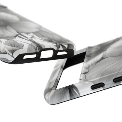 Grayscale Floral Harmony Google Pixel 8 - Tough