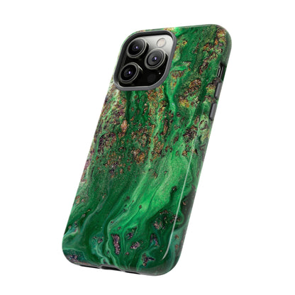 Green Sparkle Ink Art - Protective Phone Case