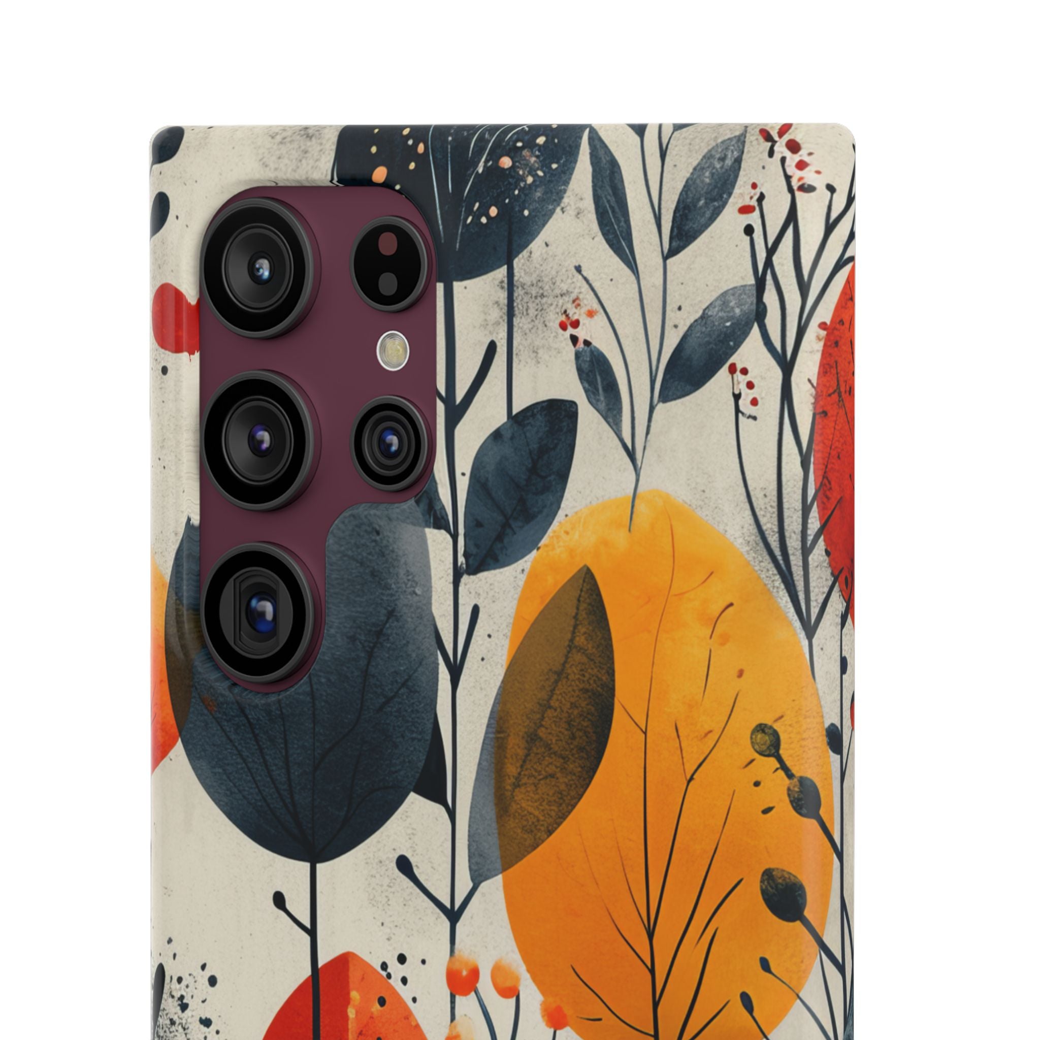 Modern Autumn Leaf Pattern - Slim Samsung S22 Phone Case