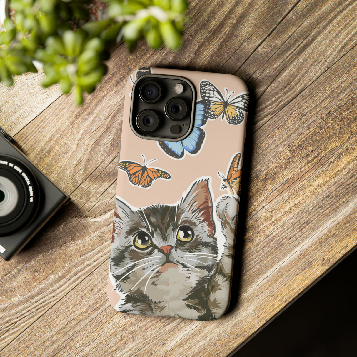 Cute Cat Butterflies - Protective Phone Case