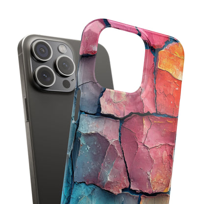 Cracked Earth Mosaic - Slim iPhone 15 Phone Case