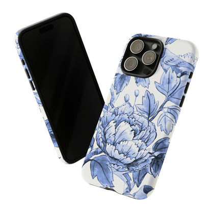 Watercolor Blue Floral - Protective Phone Case