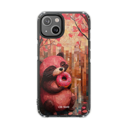Raccoon Holds Donut iPhone Case - Impact