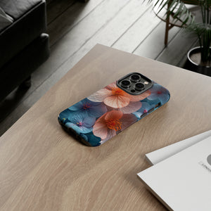 Bright Blue Floral Serenity - Protective Phone Case