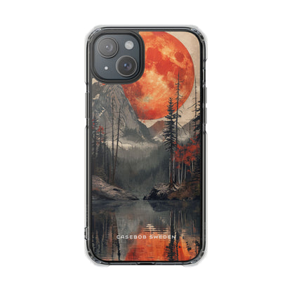 Celestial Glow Over Reflective Landscape iPhone 15 - Clear Impact Phone Case