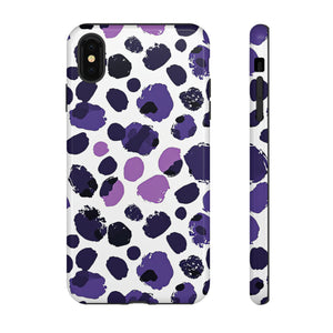 Purple Dots Abstract Minimal Case - Protective Phone Case