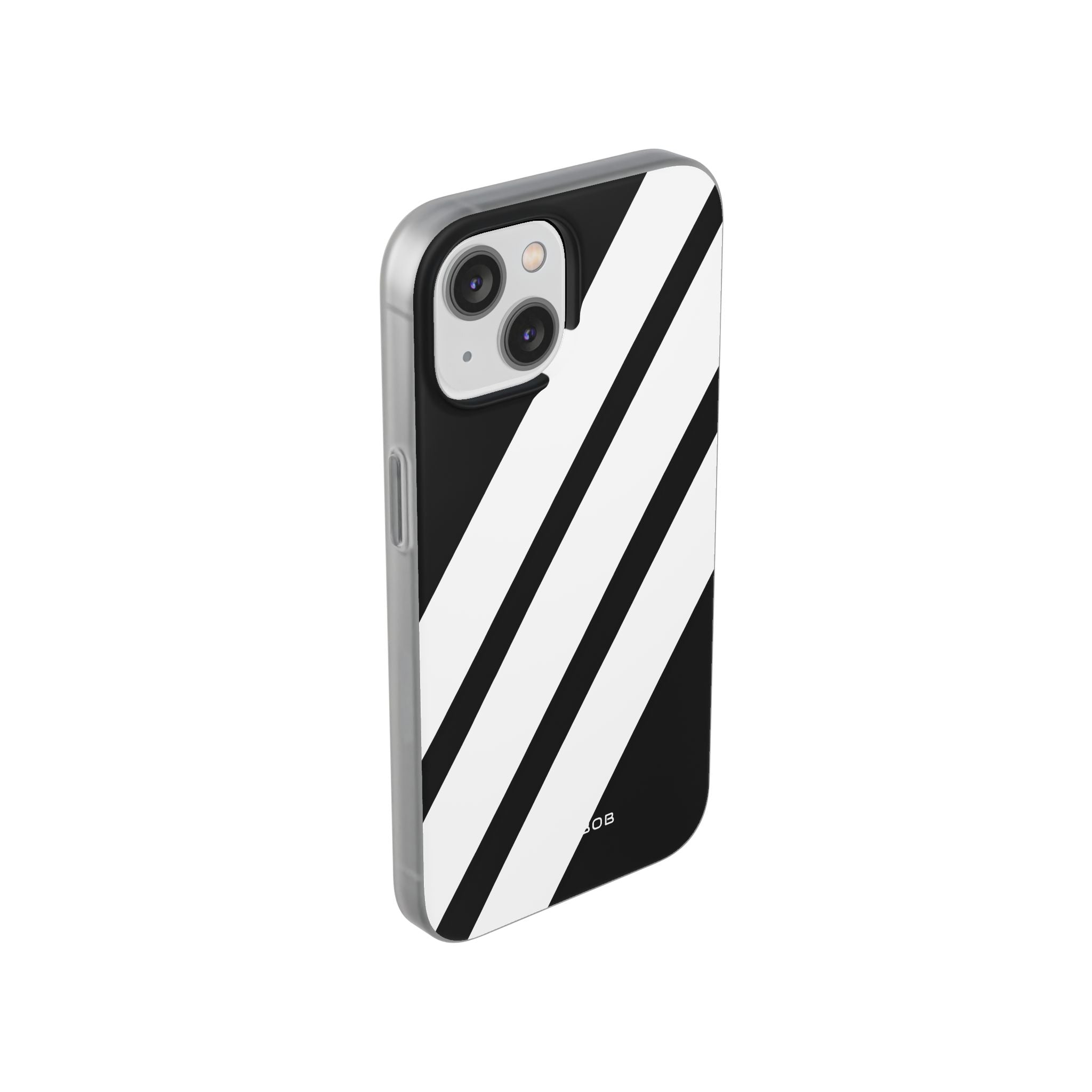 Diagonal Bands Noir iPhone 14 Case - Soft